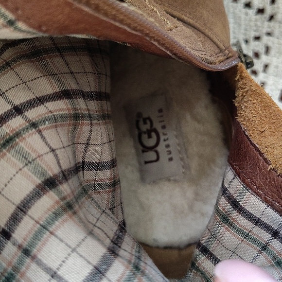 UGG Australia Darcie Tall Distressed Leather Riding Boots Buckle Women US 10 - Picture 16 of 17